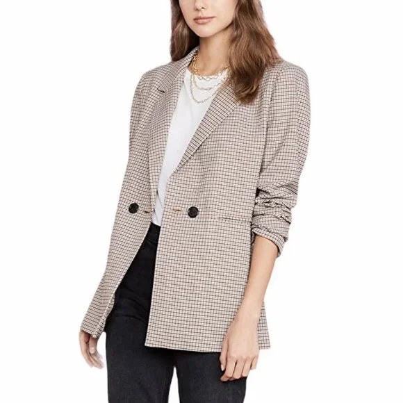 NEW Anine Bing Madeline Houndstooth Blazer In Yellow L - Picture 13 of 13